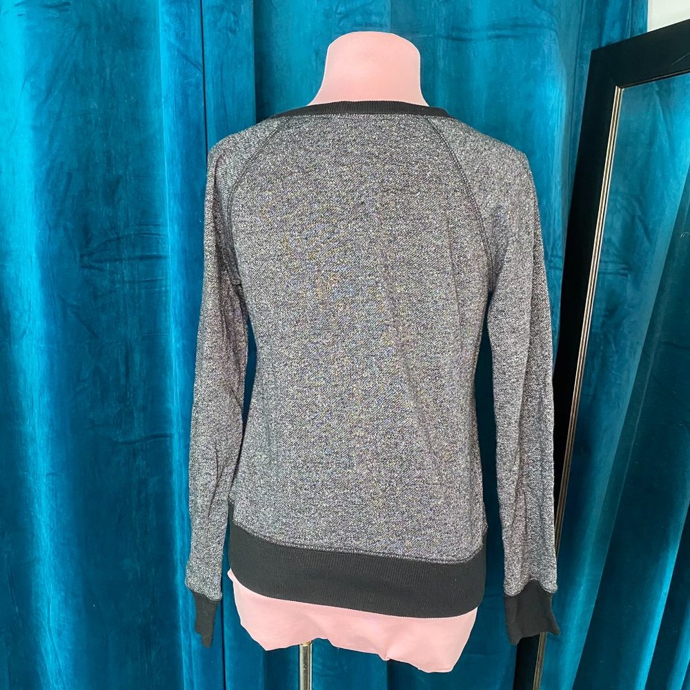 Mossimo Quilted Panel Sweatshirt Gray/Black - Picture 7 of 8